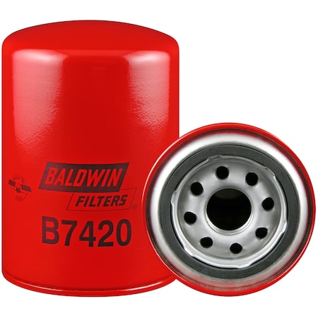 Baldwin Filters Oil Fltr, Spin-On, 5-3/8"x3-11/16"x5-3/8" B7420